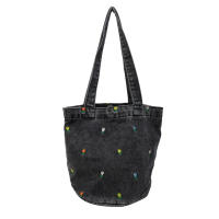 Bolso de cubo de mezclilla bordado, bolso de mano de gran capacidad, bolso de hombro que combina con todo, bolso de compras portátil para mujer, nuevo - details 8