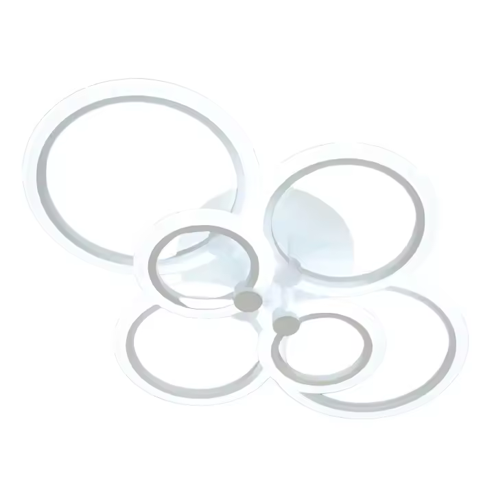 Goeco Lámpara de techo LED blanca 76W Redonda con 6 enchufes Atenuación constante Control remoto - 1
