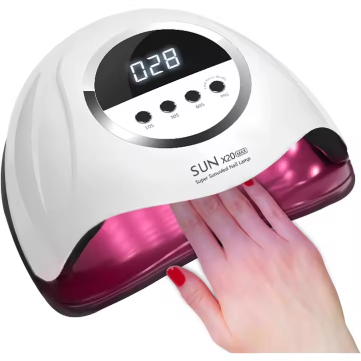 Lámpara de uñas LED UV de 320 W, luz de esmalte de gel para secador de uñas profesional con 72 cuentas, luz de uñas UV con 4 configuraciones de temporizador, secador LED de gel de curado de esmalte de uñas con sensor automático, pantalla LCD - 1