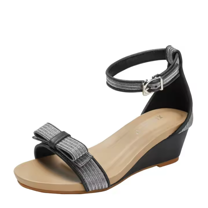 Sandalia sandalias de cuña 2025 nuevo cinturón de una sola pieza de verano con zapatos romanos de moda de temperamento para mujer - 1