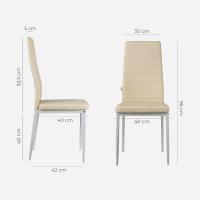 Sillas de Comedor de 4 Piezas Elegantes Resalto Alto, Asiento Ergonómico, Diseño con Costuras Decorativas Material de Piel Sintética, Estructura de Acero - details 16