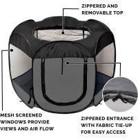 Furhaven Pop Up Playpen Pet Tent Playground - Gris, extra grande - details 3