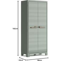 Caja de Almacenamiento de Resina Impermeable 2 Puertas, 4 Baldas Regulables en Altura - details 11