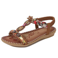Sandalia 2025 Sandalias Water Diamond Zapatos de mujer simples, ligeros e informales con punta grande y parte inferior plana - details 2