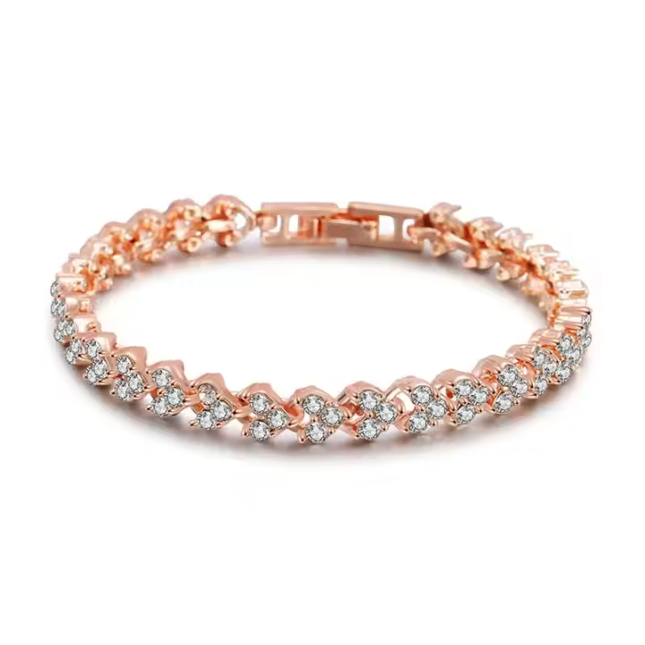 Pulsera elegante para mujer, cadena de circonita cúbica, diamantes de imitación, brazalete con incrustaciones brillantes, regalos - 1