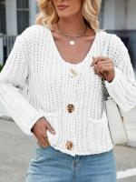 Chaqueta de Punto para Mujer Vintage Coreana Cuello en V, Moda Tendencia 2024, Attractiva - details 16