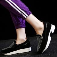 Zapatos de punta redonda plana con cremallera lateral inferior gruesa, zapatos deportivos casuales para mujer, zapatos de talla grande - details 14
