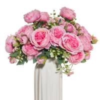 Flores Artificiales de Seda Blanca 2PCS Peonías para Decoración de Vase de Hogar, Ramo Navideño, Boluo de Boda, Accesorios de Fiesta - details 2