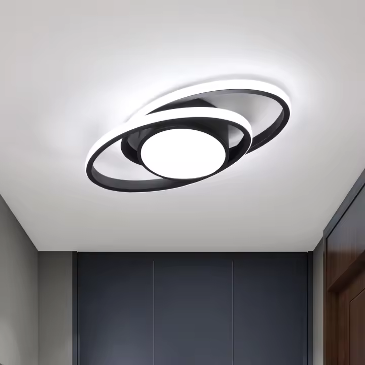 Goeco-Lámpara de Techo de 39W, Plafón LED de Diseño Doble Redondo, Iluminación Moderna Decorativa de Luz blanca fría 6500K, 220V - 1