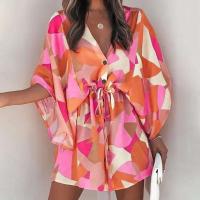 Vestido de manga corta con nudo en el cuello para mujer, vestidos de vacaciones estilo playa de verano por encima de la rodilla - details 8