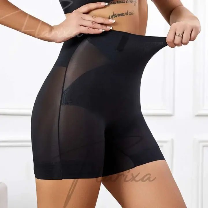 Flarixa-ropa moldeadora de cuerpo para mujer, pantalones cortos adelgazantes de cintura alta, bragas de Control del Abdomen posparto, ropa interior moldeadora de seda de hielo ultrafina - 1