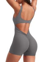 Shorts integrados con tirantes para mujer, espalda descubierta, yoga, novedad para verano 2024 - details 16