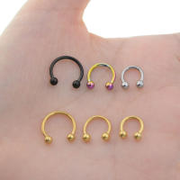 Piercing Circular de acero inoxidable para el cuerpo, anillo quirúrgico de 2 piezas x 4 colores, para la nariz, labio, BCR, Tragus - details 1