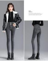Jeans Estilosos de Cintura Alta y Elástica Pantalones de Lápiz de Moda para Mujeres con Botón - details 4