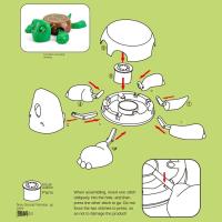 Posavasos de tortuga con prensa para sonar, ojos abiertos, expresión divertida, almohadilla para taza de agua, Base creativa de tortuga asustada - details 1