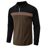 Polo camiseta de hombre 2023 otoño e invierno nueva solapa color a juego POLO camisa de comercio exterior de hombre manga larga - details 20