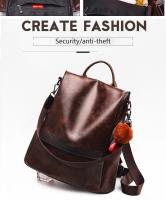 Mochila Vintage de cuero antirrobo para mujer, bolso de hombro de ocio de alta calidad, a la moda - details 8