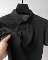 polos hombre manga corta ropa hombre día del padreVerano Nuevo Hombre Lop-up Hollow Polo de manga corta Camiseta Ice Silk Transpirable Negocios Moda Camiseta Hombre Marca Ropa - details 10