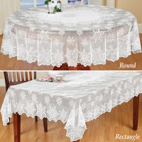 Mantel de Encaje Blanco con Patrón de Copos de Nieve Ideal para Bodas, Comedor, Decoración de Fiesta Navideña en Casa - details 3