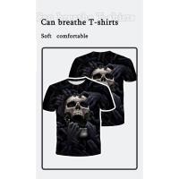 Camiseta 3D De Hombre Con Estampado De Calavera Talla Grande Estilo Casual Verano Manga Corta Transpirable Ropa Diaria - details 0