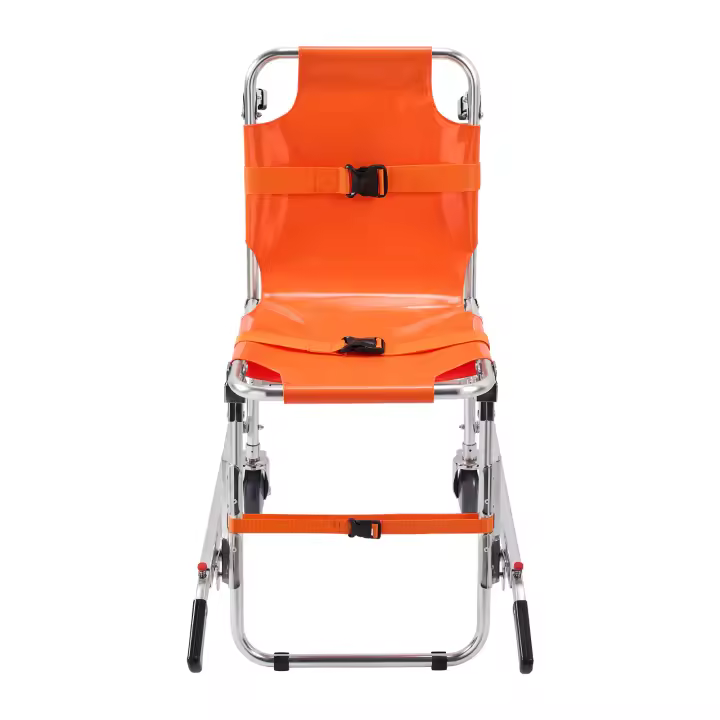 SucceBuy Silla de escalera EMS, capacidad de carga de 350 libras, silla de ruedas plegable de aluminio para subir escaleras de emergencia con 2 ruedas - 1