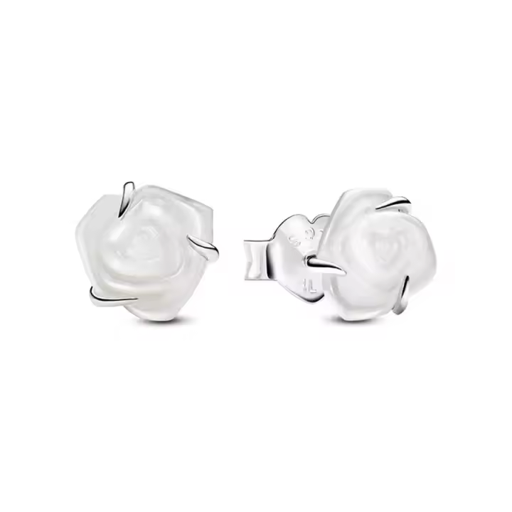 Pendientes engastados con rosas de nácar - encuentro con la belleza elegante - 1
