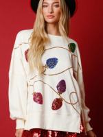 Sudadera de manga redonda con lentejuelas estilo coreano de moda 2025 para mujer - details 1