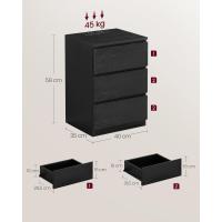 Mesita de Noche Moderna Blanca Nube LET631W14 Estación de Carga, Mesa Auxiliar con 3 Cajones, 2 Tomas AC, 2 Puertos USB - details 22