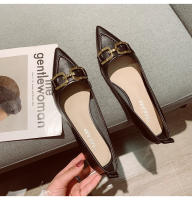 Zapatos de noche de tacón bajo, boca poco profunda, punta puntiaguda para un estilo otoñal con falda. - details 9