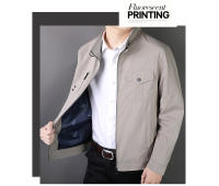 Chaqueta Ligera de Primavera para Hombres Ajuste Delgado, Corte Casual, Material de Poliéster, Cierre de Cremallera, Ideal para Trabajo y Uso al Aire Libre - details 3