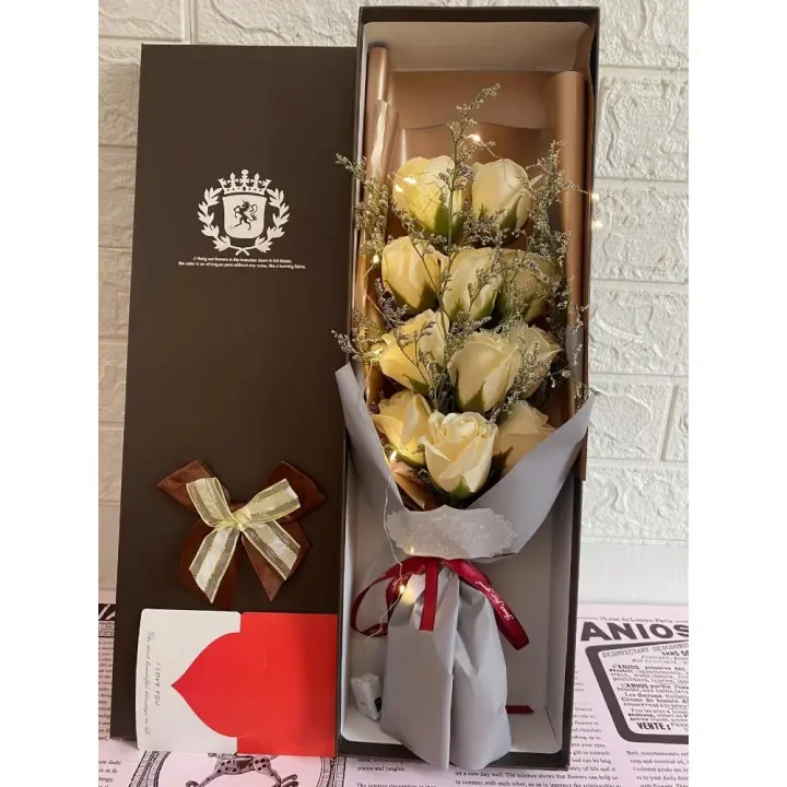 Caja Gift with 11 Flores, Inmortal, Gift San Valentín, Caja Gift Flor de Jabon, Gift - 1