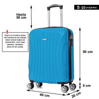 Maleta Cabina ABS 55x40x20cm 44L - 20 Pulgadas 4 Ruedas 360º - details 2