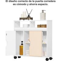 Suelo Estrecho Puertas Correras Cocina Auxiliar Mara Lacada Estantes Espacio Estrecho 20 x 70 x 72 cmBlanco - details 5