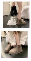 Botas de nieve cálidas para mujer, botas con plataforma antideslizante, suela de goma gruesa, fieltro, algodón, invierno, 2024 - details 16
