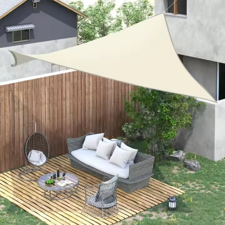 Toldos Exterior Terraza Impermeable, Toldo Vela Rectangular, Vela Toldo Solar Exterior Jardin Balcon (2*3m, De Color Crema) - 1