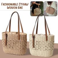 Bolso de paja hueco francés, tejido a mano, bolso de hombro para vacaciones en la playa, gran capacidad, versátil de color sólido - details 4