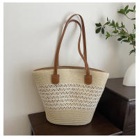 Bolso de Paja para Vacaciones de Verano en la Playa 2025 Nuevo Estilo Tejido de Gran Capacidad Bolso de Hombro para Playa Bolso de Mano Moderno y a la Moda - details 12