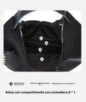 Bolso de hombro de gran capacidad de malla vintage estilo punk - details 2
