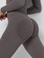 Pantalones de yoga deportivos de cintura alta para gimnasio, mallas sin costuras para mujer - details 19