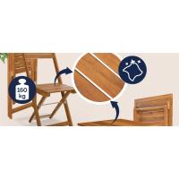 Muebles de Balcón Jardín Sillas Mesa Madera Acacia Set Completo de Muebles Exterior
