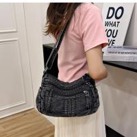 Bolso cruzado Retro vaquero de tela vaquera con cremallera de alta capacidad para mujer, bolso para axila, bolso de lona con correa ajustable, ropa informal - details 16