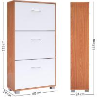 Mueble para 18 Pares Organizador Zapatos 3 Puertas Compacto 115x61x24cm - details 11