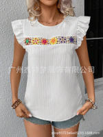 Blusa de manga corta de ganchillo para mujer 2025 Ence Bohemia Transparente Moda Primavera-Verano - details 11