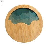 Posavasos de resina epoxi, tapete de bambú rural transparente - details 1