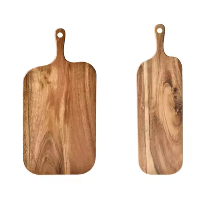 Tablas de cortar de madera gruesas, herramientas de cocina antimoho, tabla de charcutería con mango, tabla de queso de madera para platos de pan y fruta - 1