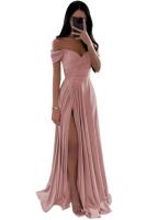 Elegante Vestido de Satén con Escote Descubierto Ideal para Bodas y Fiestas de Graduación - details 0