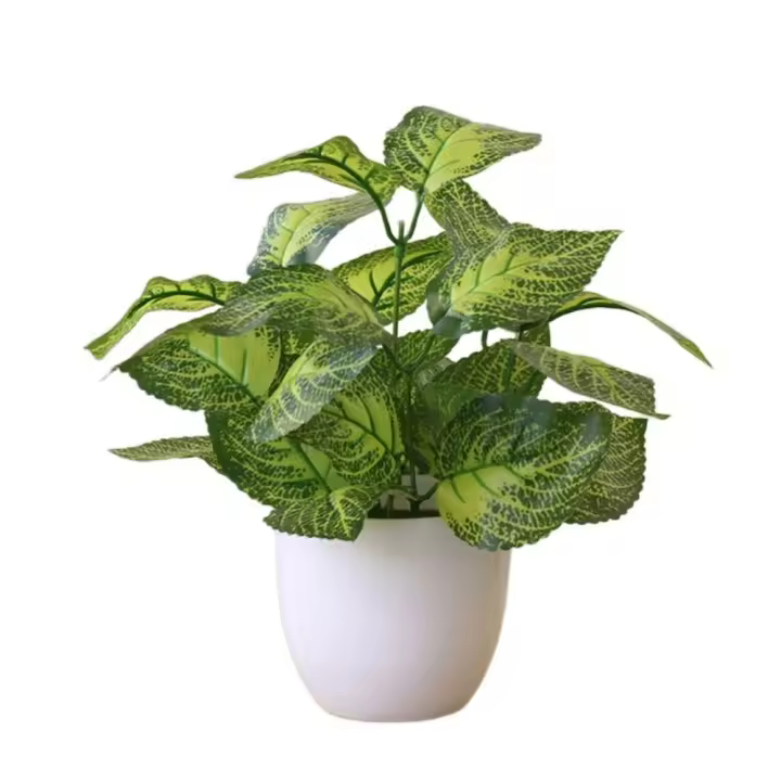 Plantas artificiales verdes bonsái para decoración del hogar, hierba de imitación realista en maceta, Scindapsus, suministros de fiesta, accesorios de fotografía - 1