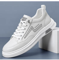2025 primavera y otoño zapatos de los hombres nuevos deportes zapatos de cuero de los hombres de cuero suave plataforma tendencia zapatos blancos versátil estudiante zapatos de junta zapatos casuales - details 0