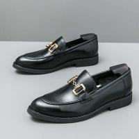 38-46 Zapatos de vestir de cuero genuino para hombre, hermosos y negros a la moda - details 7