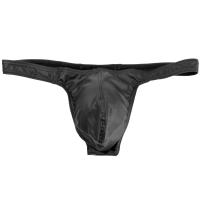 3 / kit Tanga Hombre Sexy Imitación Cuero G String Tanga Ropa Interior Aspecto Mojado Bolsa Abultada Lencería Calzoncillos T-back - details 1